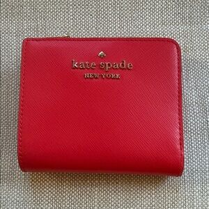 Kate Spade Sm Zip Bifold Wallet, Staci, Digital Red (648), Style WLR00143, NWT